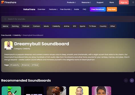 Official DreamyBull Soundboard